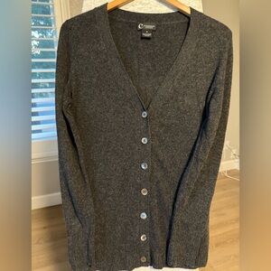 C by Bloomingdale’s Cashmere Cardigan Women’s M Gray 100% Soft Classic